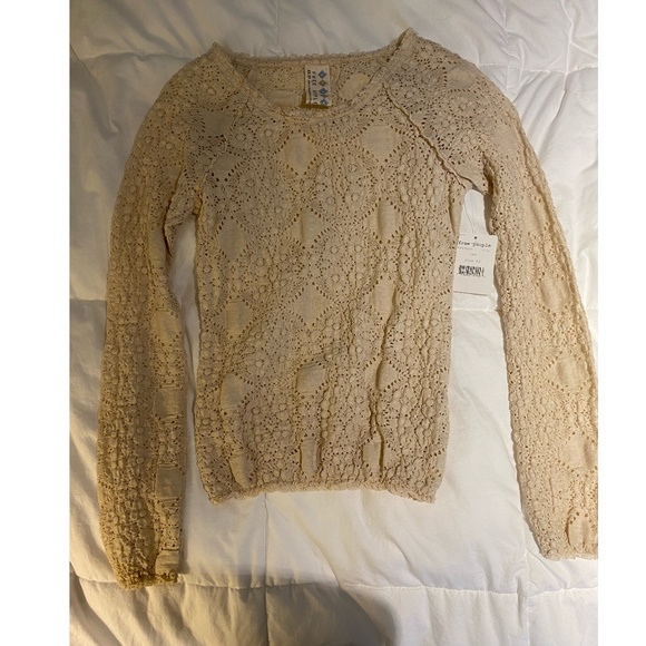 Free People Tops - Free People Lace Long Sleeve Top